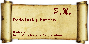 Podolszky Martin névjegykártya